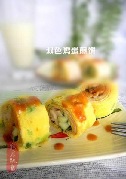 双色鸡蛋煎饼的做法