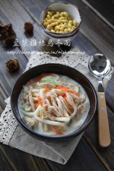 豆浆鸡丝乌冬面的做法
