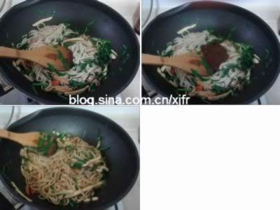 香干韭菜炒面的做法