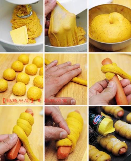 咖喱辣椒香肠卷的做法