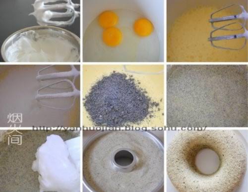 全麦芝麻戚风蛋糕的做法