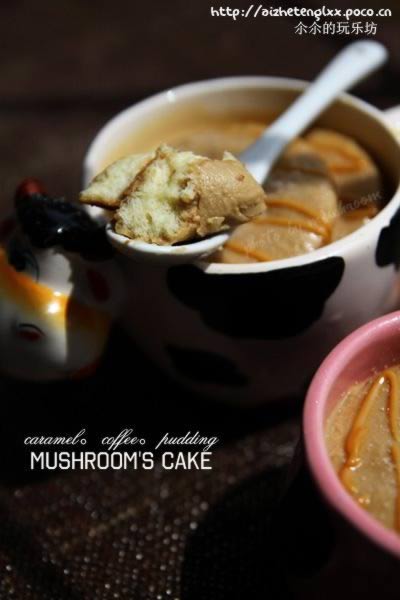 焦糖咖啡布丁佐胚芽蛋糕的做法