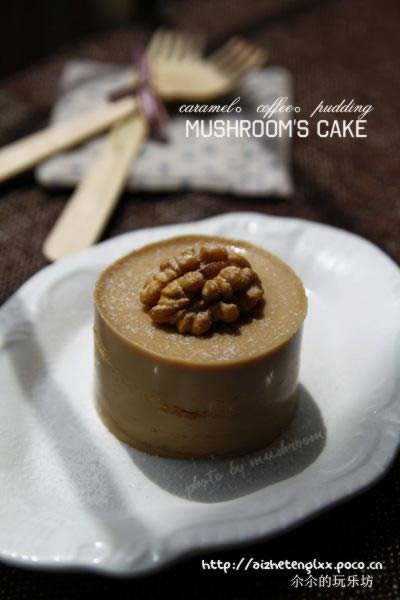 焦糖咖啡布丁佐胚芽蛋糕的做法