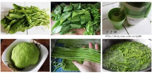 菠菜手擀面的做法