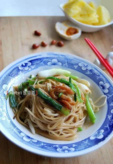 海米葱油拌面的做法