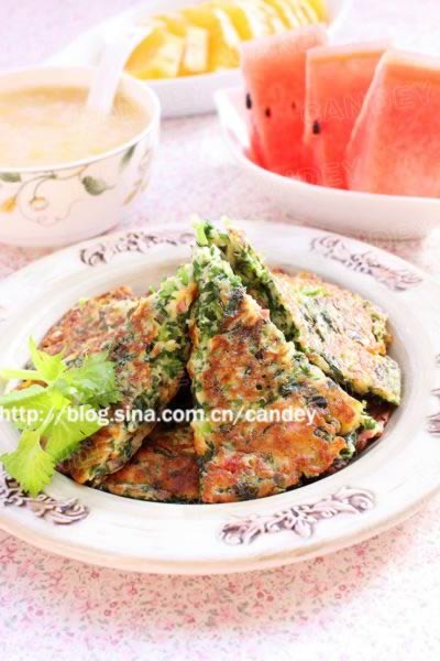 芹菜叶摊饼的做法