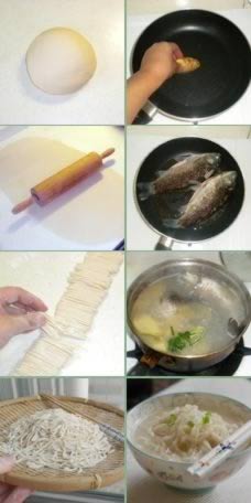 鱼汤小刀面的做法