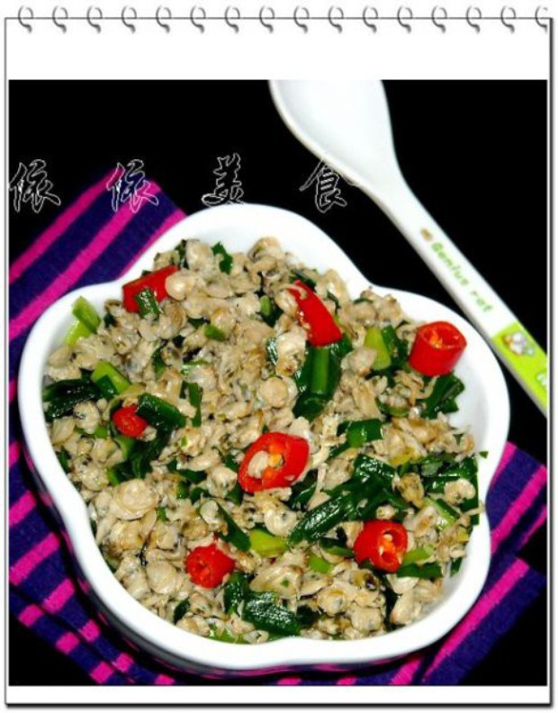 韭菜炒蚬肉的做法,怎么做,韭菜炒蚬肉如何做好吃详细步骤图解的做法