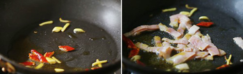 第4步胡萝卜炒菜花的家常做法图片步骤