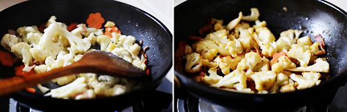 第5步胡萝卜炒菜花的家常做法图片步骤