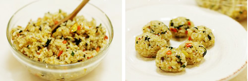 第3步增进孩子食欲的蔬菜饭团的家常做法图片步骤