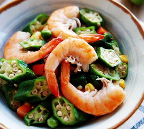 初夏清爽素菜 秋葵炒大虾的做法图解,如何做,秋葵炒大虾怎么做好吃的做法