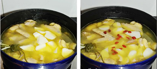 第5步山药炖鸡汤的家常做法图片步骤