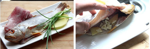 第2步培根大黄鱼的家常做法图片步骤