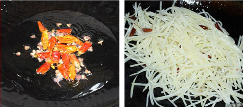 第4步炝炒土豆丝的家常做法图片步骤