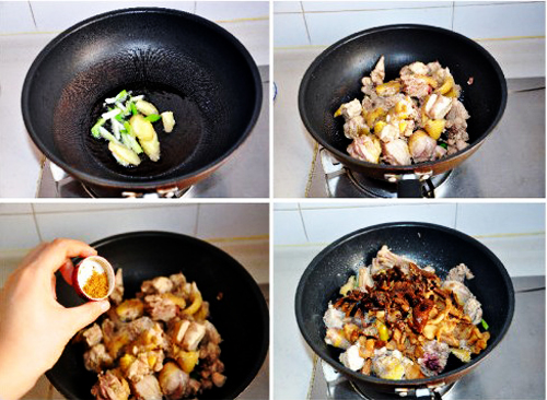 第3步小鸡炖蘑菇的家常做法图片步骤