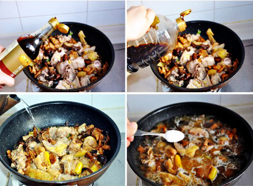 第4步小鸡炖蘑菇的家常做法图片步骤