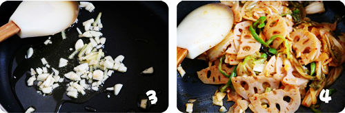 第3步泡菜炒藕片的家常做法图片步骤