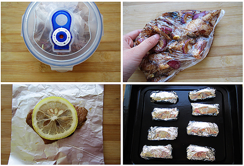 第4步柠香锡纸烤鸡翅的家常做法图片步骤