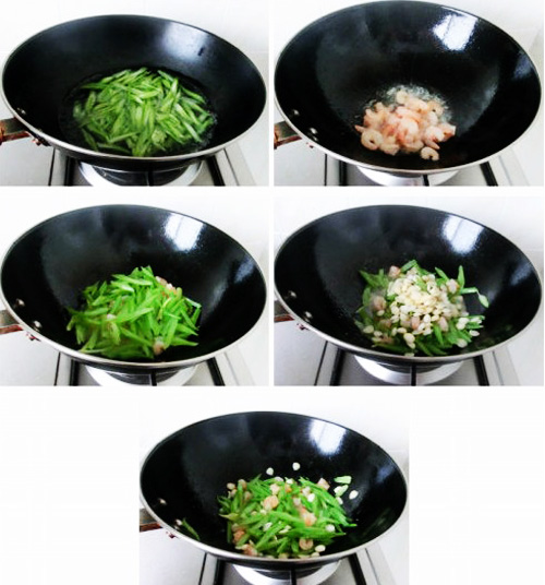 第3步西芹杏仁炒虾仁的家常做法图片步骤