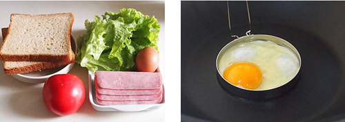 第2步肉蛋双夹三明治的家常做法图片步骤