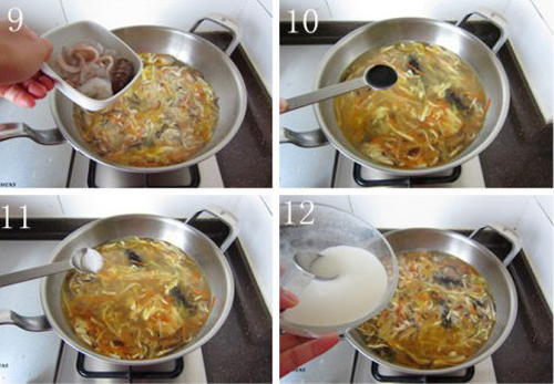 第5步海鲜酸辣汤的家常做法图片步骤