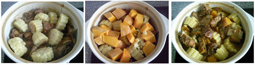 第8步自制美味排骨煨玉米南瓜的家常做法图片步骤