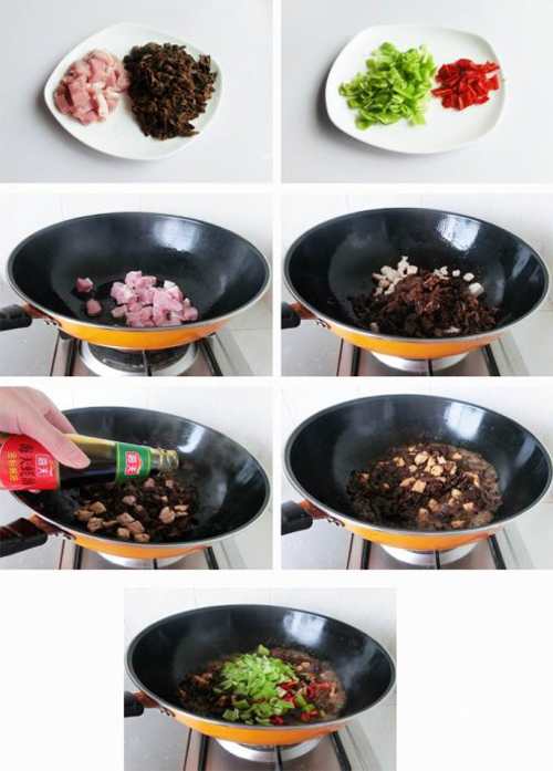 第2步超级美味的松蘑盖饭的家常做法图片步骤