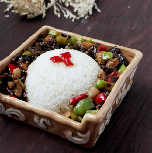 第3步超级美味的松蘑盖饭的家常做法图片步骤