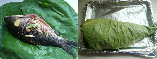 第3步荷叶烤鱼的家常做法图片步骤