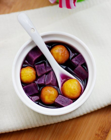 第2步麦香紫薯金瓜圆的家常做法图片步骤