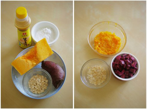 第3步麦香紫薯金瓜圆的家常做法图片步骤