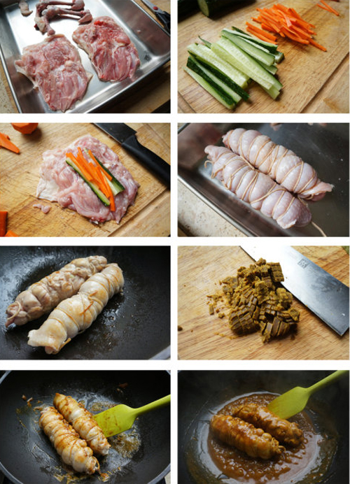 第2步味道淳香的咖喱鸡腿卷的家常做法图片步骤