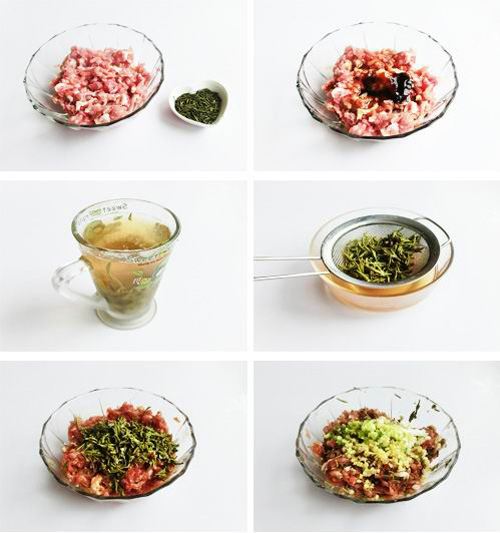 第2步清香滑嫩的茶叶饺子的家常做法图片步骤