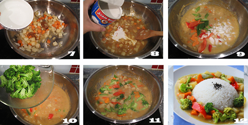 第3步椰香咖喱蔬菜烩饭的家常做法图片步骤