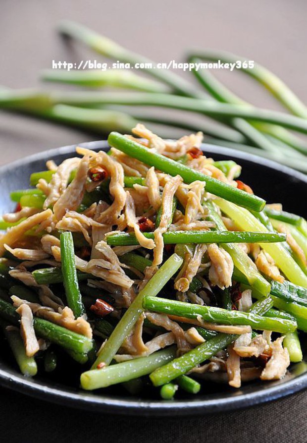 蚝油蒜苗炒鸡丝的做法 蚝油蒜苗炒鸡丝的做法