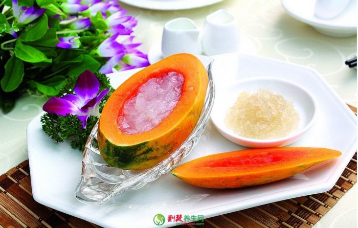 木瓜炖雪蛤的做法大全 www.027eat.com