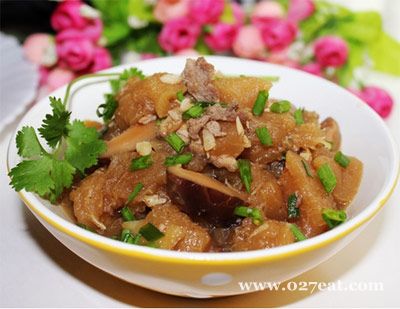 香菇肉片烧柚皮的做法图片,如何做,香菇肉片烧柚皮怎么做好吃详细步骤的做法