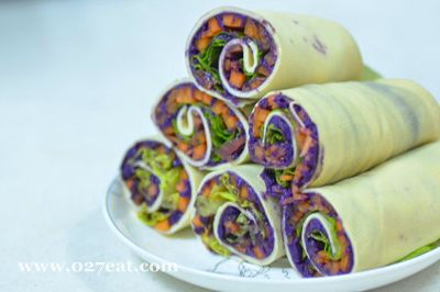 紫薯豆皮卷的做法 紫薯豆皮卷的做法