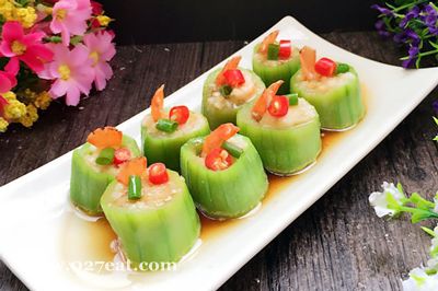 蒜蓉虾仁丝瓜盅的做法 蒜蓉虾仁丝瓜盅的做法