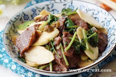 高笋炒大片牛肉的做法 高笋炒大片牛肉的做法