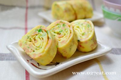 葱花火腿鸡蛋卷的做法图片,如何做,葱花火腿鸡蛋卷怎么做好吃详细步骤的做法