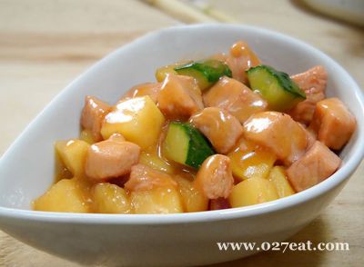 茄汁苹果鸡丁的做法图片,如何做,茄汁苹果鸡丁怎么做好吃详细步骤的做法