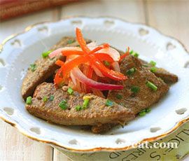 葱香煎猪肝的做法 葱香煎猪肝的做法